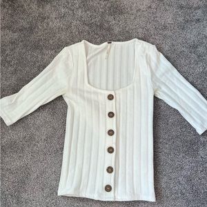 Free people white button shirt